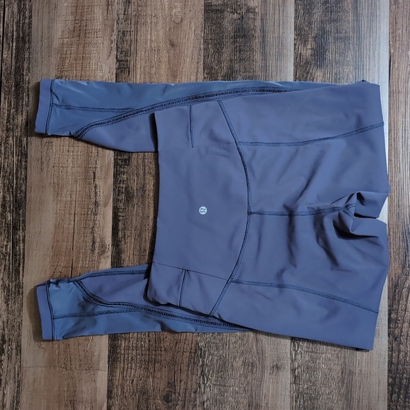 LULULEMON Sculpt It Tight 'Greyvy' (Purple-ish?) Semi-Sheer Panels Hi-Rise Sz 8 - Picture 7 of 12